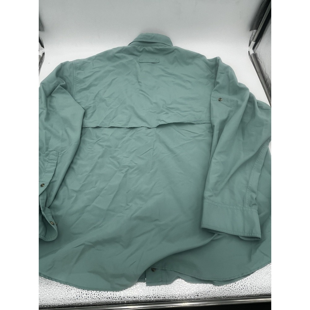 L.L.Bean Men's XL Vented Fishing Shirt Long Sleeve Teal Outdoor Nylon - Picture 4 of 5